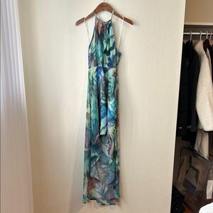 H&M Blue Green High Low Dress